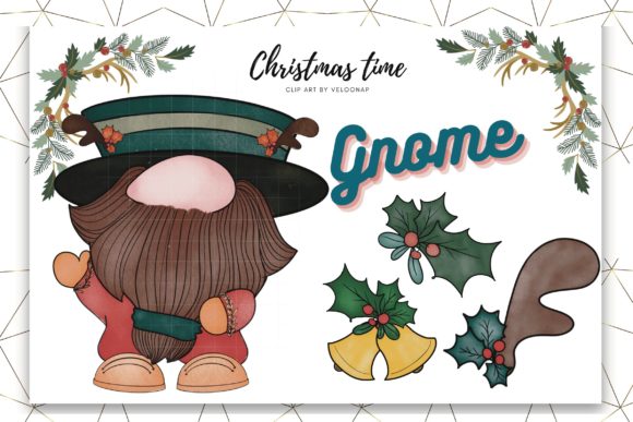 Christmas Gnome Watercolour Illustrations