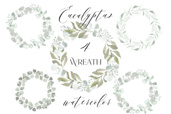 Eucalyptus Wreath, Watercolor Eucalyptus