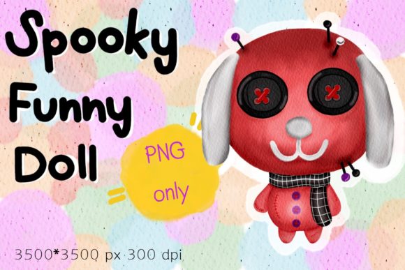 Spooky Puppy Doll Watercolor Design and Illustrations