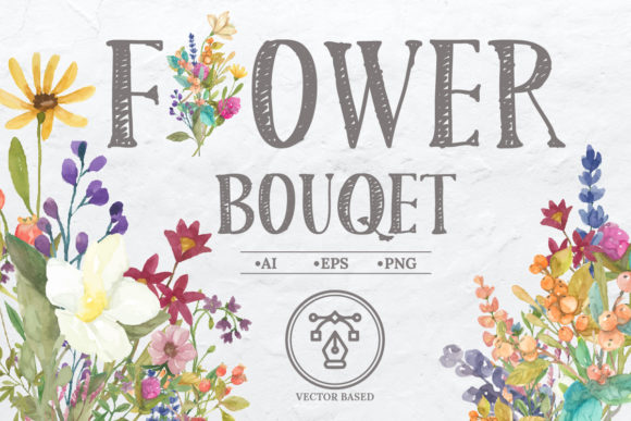 Watercolor Bouqet Vector and Illustrations