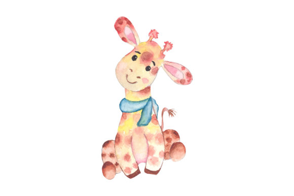 Watercolor Cartoon Giraffe Illustrations