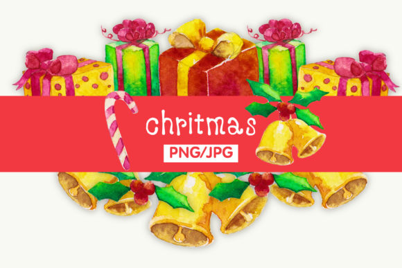 Watercolor Christmas Gift Box Illustrations Review