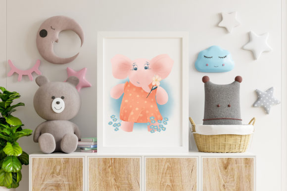 Watercolor Cute Elephant - Sublimation Illustrations