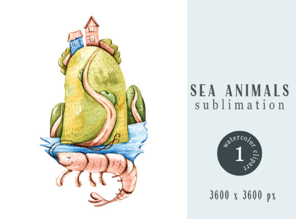 Watercolor Nautical Cute Sublimation Illustrations