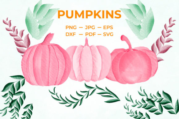Watercolor Pumpkins, Halloween, Fall SVG