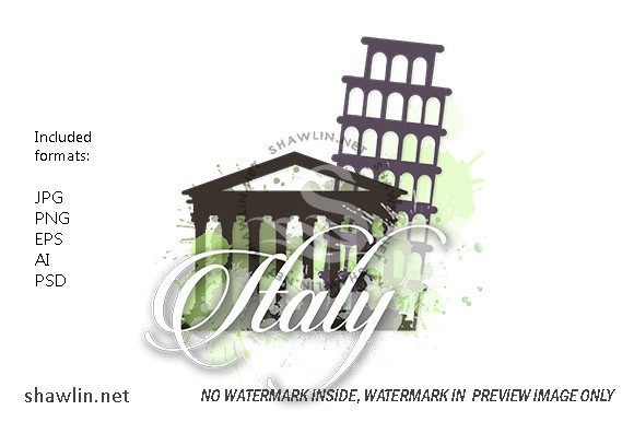 Welcome to Italy Watercolor Doodle